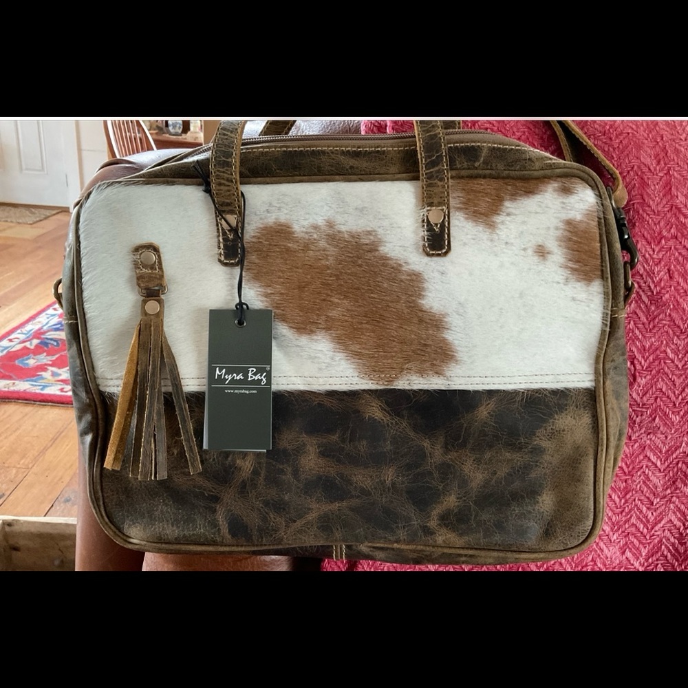 Myra Cowhide/Leather Laptop Bag.  Beautiful.
